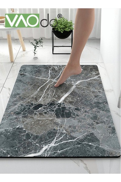 VAODO Bath Mat Super Absorbent Bathroom Cushion Toilet Absorbent Non-Slip Mat Not Moldy Kitchen Porch Floo