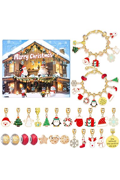 NO BRAND Christmas advent calendar blind box containing earrings necklaces su...