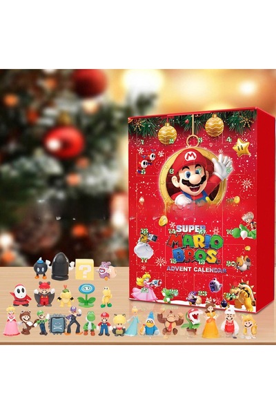 NO BRAND مجموعة هدايا عيد الميلاد من ماريو 2025، مجموعة تقويم مجيء عيد الميلا...