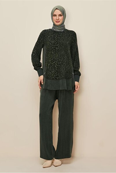 Alvina Leopard Printed Suit with Pants 46127