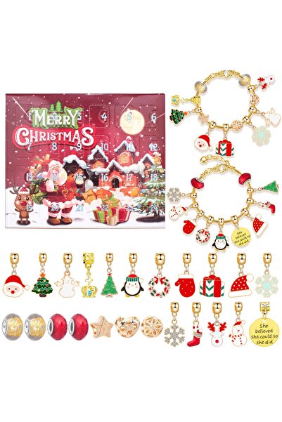 NO BRAND Christmas advent calendar blind box containing earrings necklaces su...