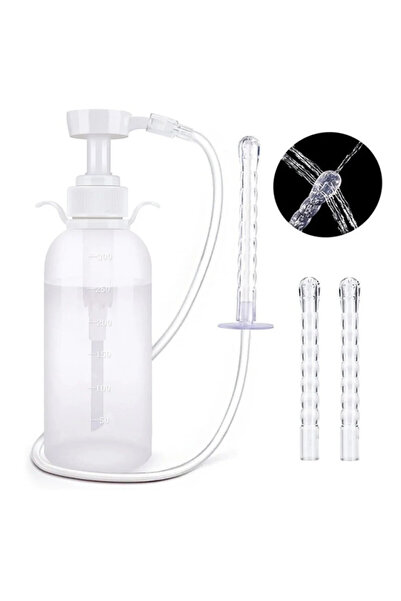 TEXSENDA محلول دوش مهبلي قابل لإعادة الاستخدام، تنظيف يدوي بالضغط، سعة 300 مل.