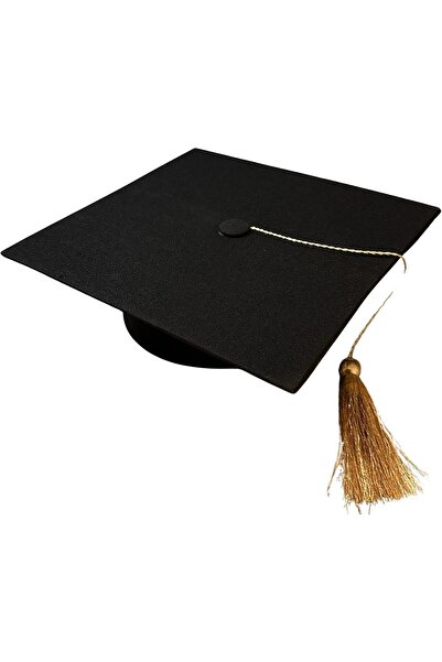 Generic Classic Black Academic Graduation Cap with Gold Tassel
