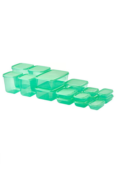 Pruta Food Container with Lid, Set of 17, Green