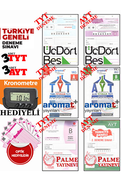 Üç Dört Beş Yayıncılık 3 TYT - 3 AYT TÜRKİYE GENELİ DENEME SINAVI 345 - Palme...