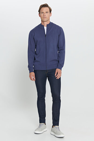 ALTINYILDIZ CLASSICS Indigo Standard Fit Normal Cut D ψηλός λαιμός Πλεκτό Ζακέτα