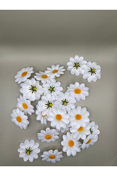 Massaltay White Daisy Ornamental Flower 25 Pack |   Handicraft, Wedding and Gift Decoration
