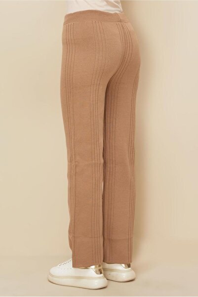 TRENDTESETTÜR Women's Brown (Camel) Knitwear Pants t 3842