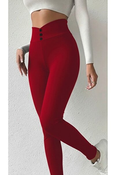 Kanonik Education Women's High Waist Front Button Diver Leggings