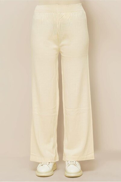 TRENDTESETTÜR Women's Ecru Tricot Pants t 3844