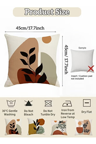 Generic 4-piece square Bohemian style sofa pillow covers, Bohemian leaf pattern cushion covers