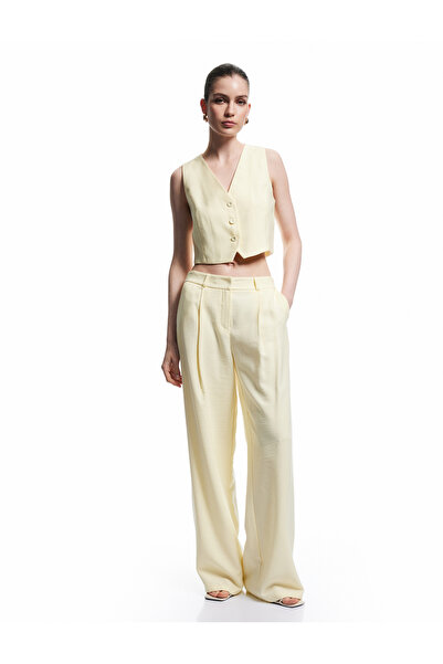 Koton Cotton Lined V-Neck Sleeveless Viscose Short Vest