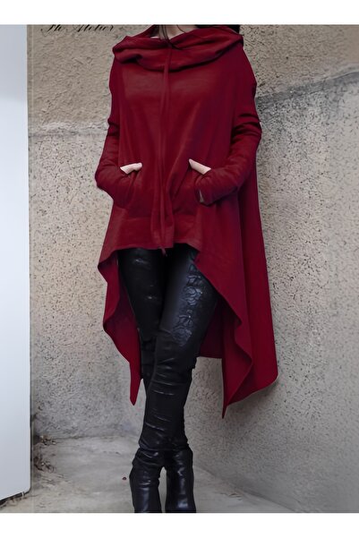 HALAMODO فستان نسائي بغطاء للرأس وسويت شيرت بأكمام طويلة وقميص كبير الحجم