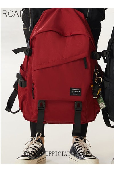 ROAISS Classic Large Capacity Backpack Multifunction Casual Water Resistant Oxford Double Shoulder School