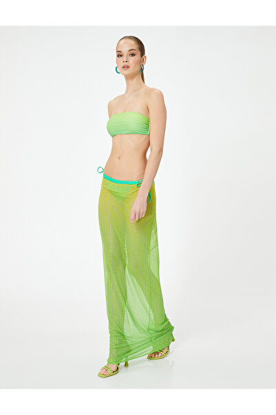 Koton Μακριά διαφανής φούστα παραλίας με χάντρες