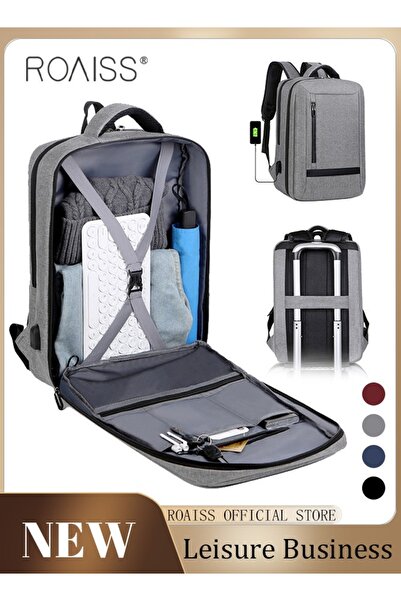 ROAISS حقيبة ظهر مدرسية خفيفة الوزن ومتعددة الوظائف وقابلة للتنفس مع منفذ USB...