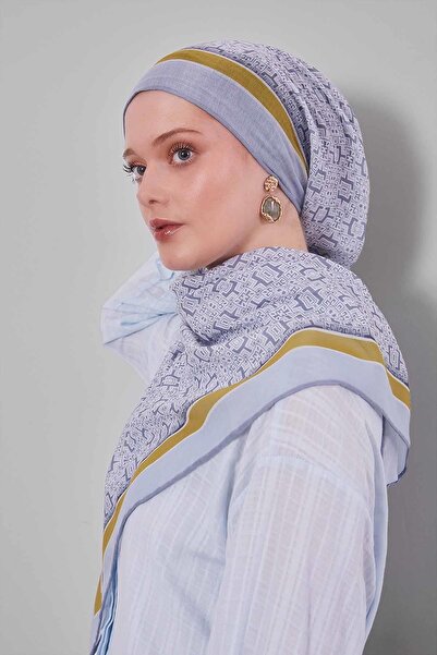 Levidor Ασημί μαλακό κασκόλ με σχέδιο παζλ