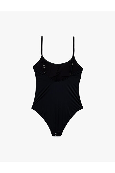 Koton Μαγιό με λεπτές τιράντες και λεπτομέρεια από γυαλιστερή πέτρα σε σχήμα U