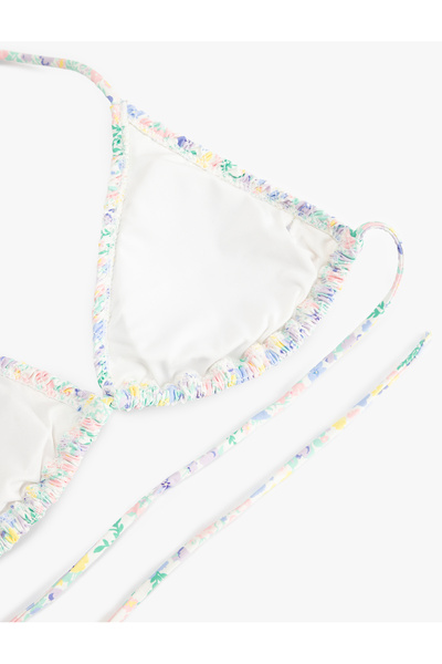 Koton Τριγωνικό μπλουζάκι μπικίνι με λουράκια που δένουν το λαιμό