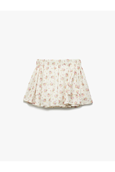Koton Lined Aerobin Fabric Ruffled Mini Floral Skirt