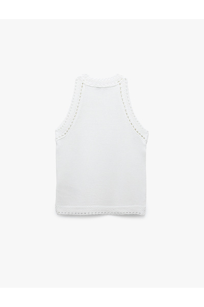 Koton Tricou cu croșetat cu guler halter tricotaj cu aspect dantelat cu croșetat, cu croșetat