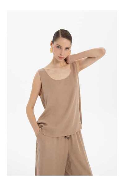 İpekçi Otantik Dökümlü Askılı Lyocell Bluz