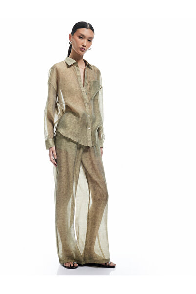 Koton Pantaloni drepti kaki 5SAK40046EW