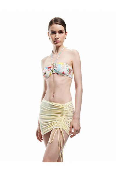 Koton Drape Detailed Gathered Mini Pareo Skirt