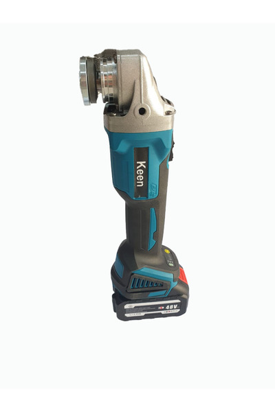 Generic Cordless Metal Cutting Grinder, 48V, 4.5-inch, with Two Batteries and Charger, Blue/Black, Hard Carr