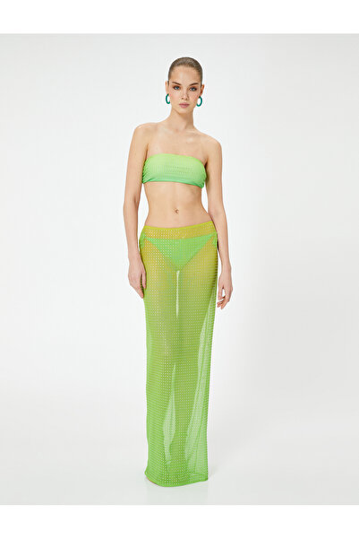 Koton Μακριά διαφανής φούστα παραλίας με χάντρες