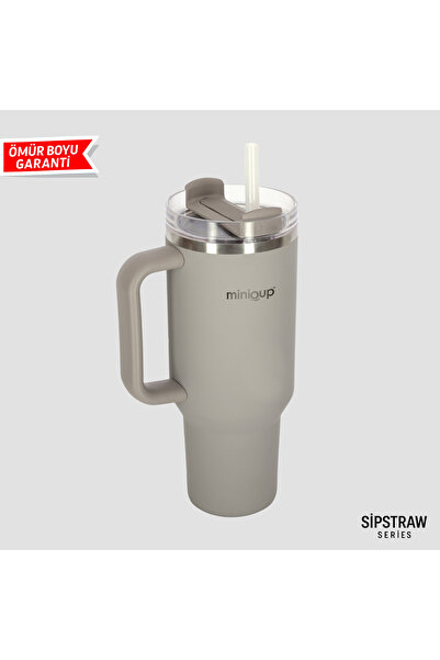 MiniQup SipStraw 900 ml Pipetli Çelik Termos – Sıcak/Soğuk Spor Termos
