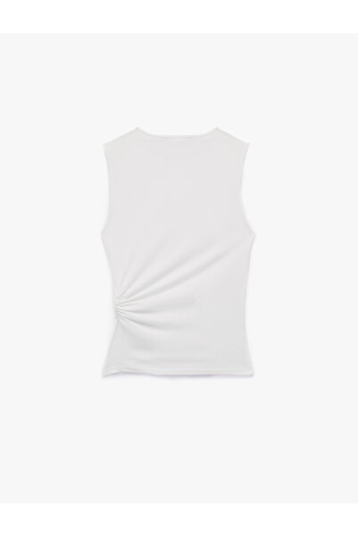 Koton Crew Neck Sleeveless Blouse with Accessory Detail