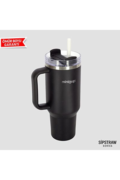 MiniQup SipStraw 900 ml Pipetli Çelik Termos – Sıcak/Soğuk Spor Termos