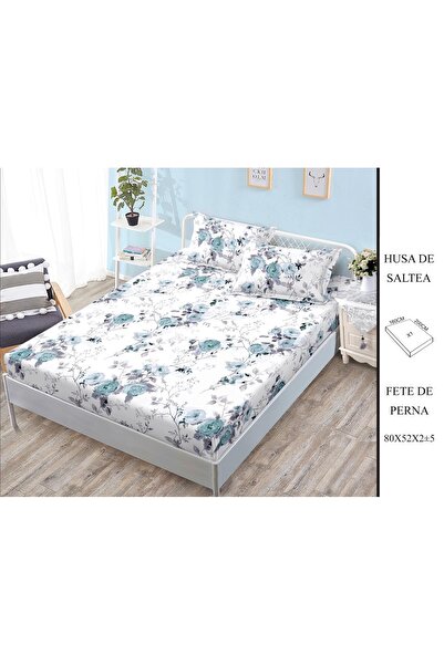 CHIRASO CHIRASO Fitted Sheet Set, Satin Cotton, 160x200 cm and 2 Pillowcases 52x80 cm