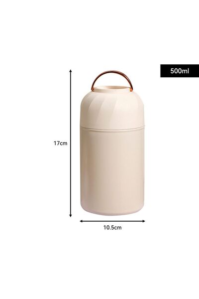 JZS Food Jar Vacuum Insulated Leak Proof White