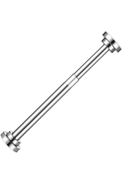 NO BRAND قضيب ستارة زنبركي من الفولاذ المقاوم للصدأ، قابل للتعديل، لا يتطلب ح...