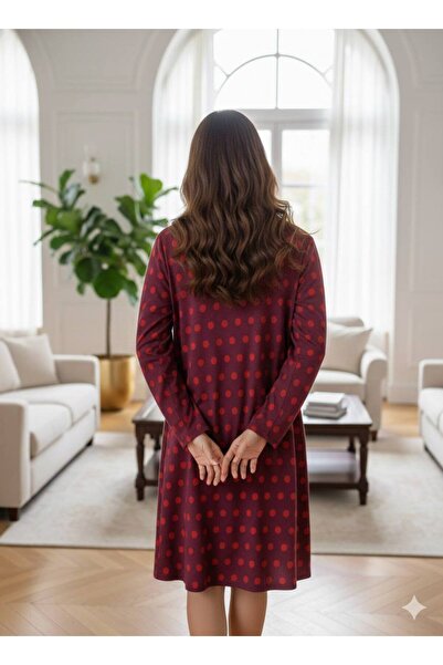 LİMİSSİ Women's 100% Cotton Modal Fabric High Quality Plus Size Home Dress