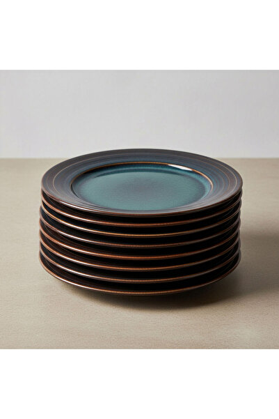 Güral Porselen Valeron 6 Pieces 27 cm Serving Plate Reactive Oasis 1131