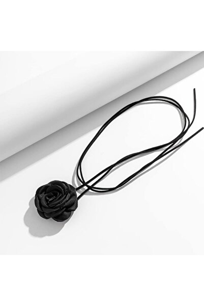 JZS Flower Choker Necklace Rose Camellia Velvet