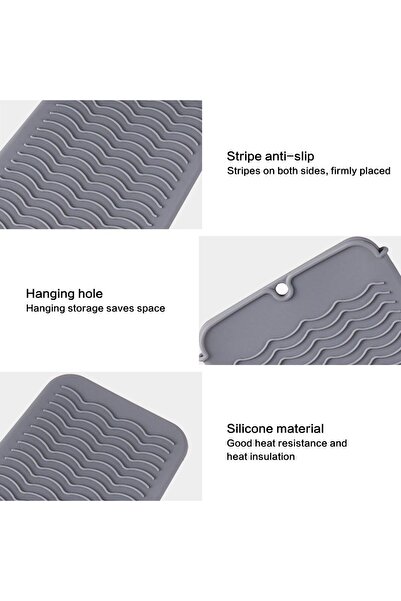 JZS Heat Resistant Mat 2 Pack for Curling Irons Straightener Silicone