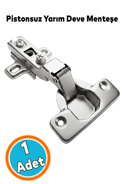 NZB Yarım Deve Boynu Pistonsuz Mobilya Dolap Kapak Menteşesi Krom Renk