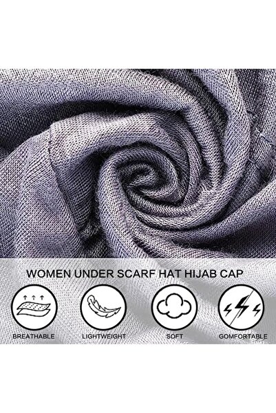 JZS Women Under Scarf 3PCS Chemo Headwear Hijab Cap with Tie-Back