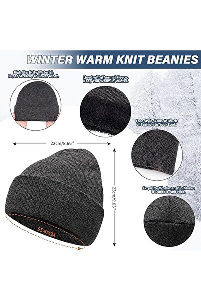 JZS Winter Beanie Hat Scarf Touchscreen Gloves Set 3-Piece for Men Women