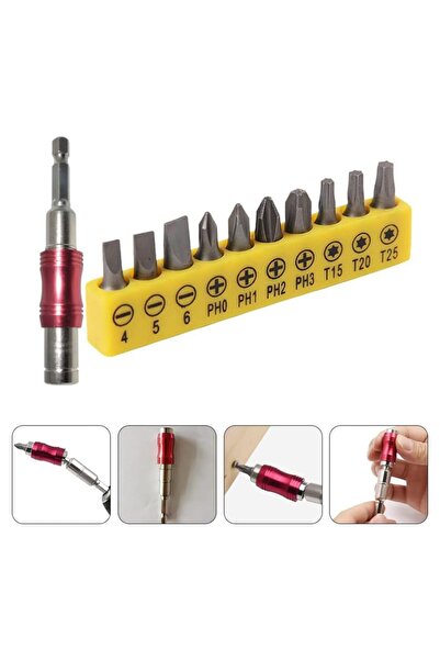 JZS 10pcs L-Shape Screwdriver Hex Socket Torx Hand Tool EDC Silver Red