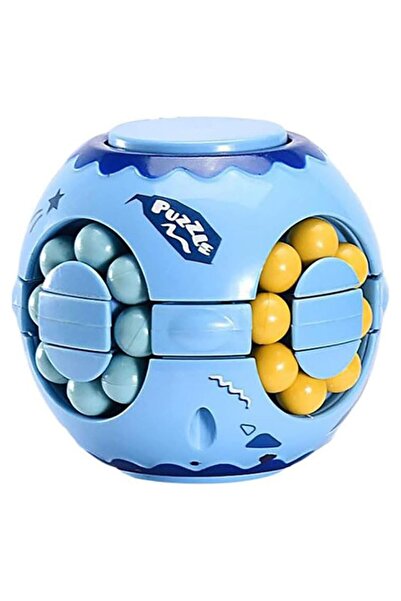 JZS لعبة مكعبات الفاصوليا السحرية الدوارة - لعبة ذكاء مضادة للتوتر - أزرق