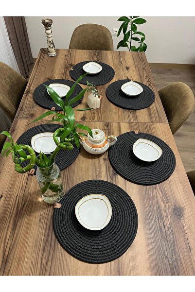 Namteks 6 bucăți de suporturi din iută neagră / suporturi americane de lux pe...