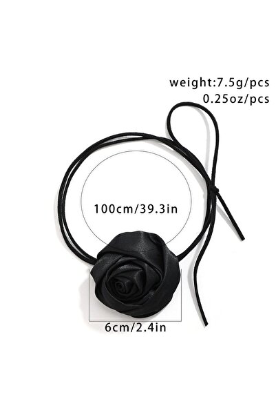 JZS Flower Choker Necklace Rose Camellia Velvet