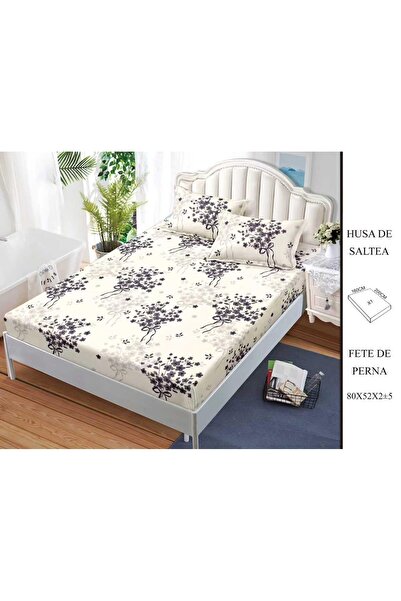 CHIRASO CHIRASO Fitted Sheet Set, Satin Cotton, 160x200 cm and 2 Pillowcases 52x80 cm