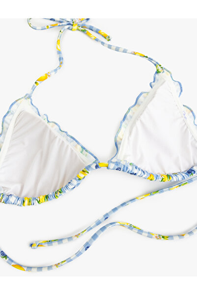 Koton Τριγωνικό μπλουζάκι μπικίνι με λεμόνι με τύπωμα