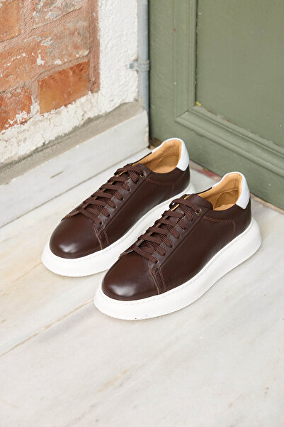 Vantaggio Sorento Brown 100% Genuine Leather Men's Sneaker Shoes